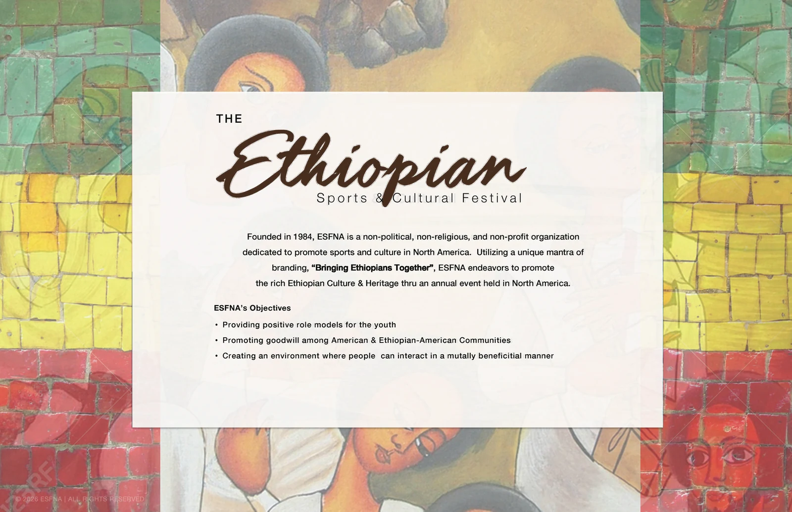 ESFNA storyboard, slide 2: The Ethiopian Sports & Cultural Festival