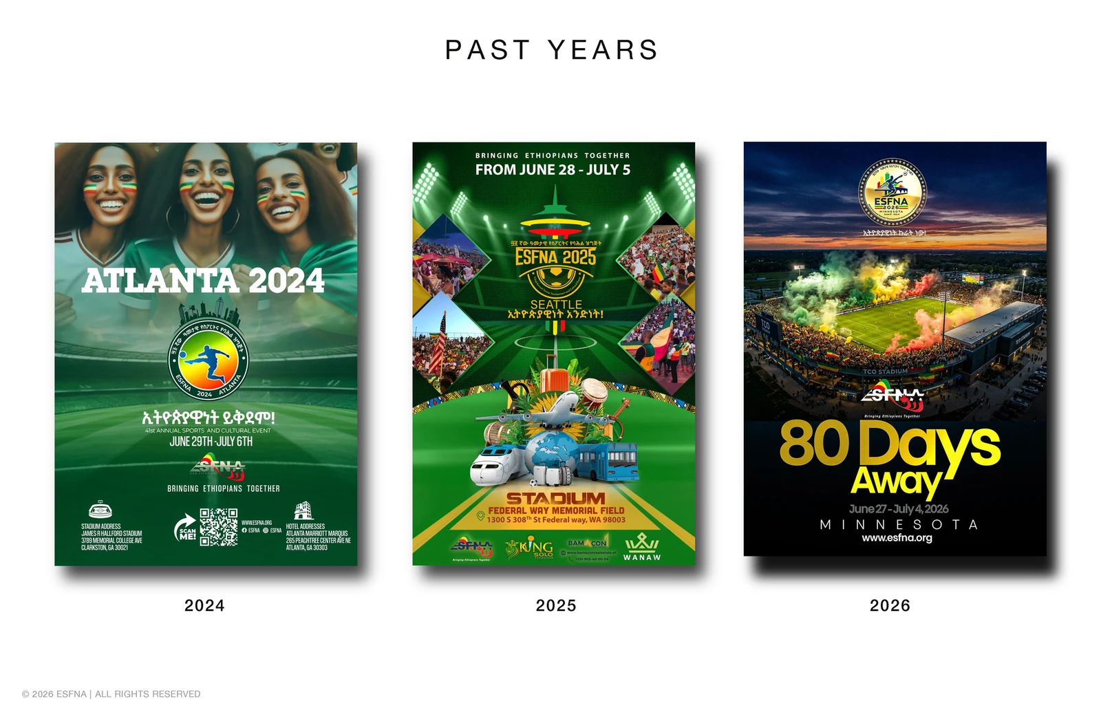 ESFNA storyboard, slide 5: Past Years
