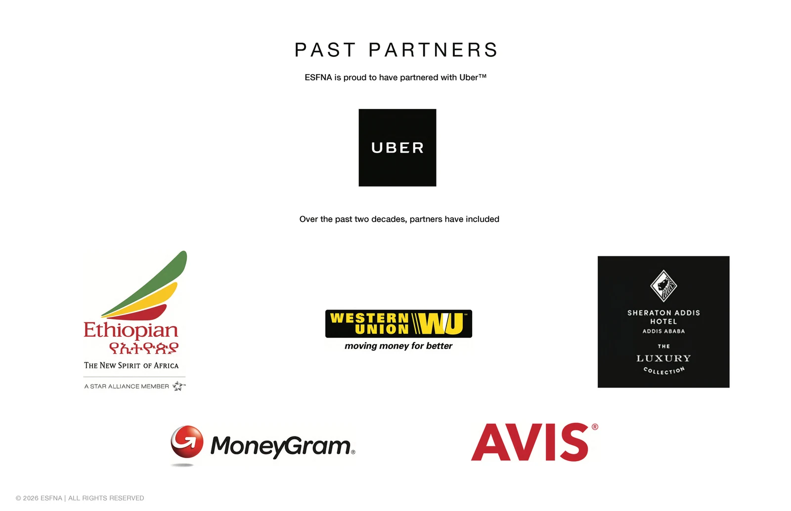 ESFNA storyboard, slide 10: New & Past Partners